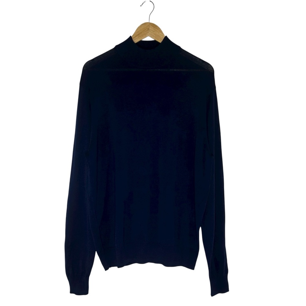 Jos. A. Bank Signature Collection Silk Navy Blue Turtleneck Versatile Sweater‎ L